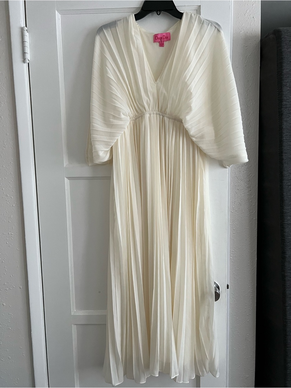 Dawn Day Ivory Pleated Maxi Dress